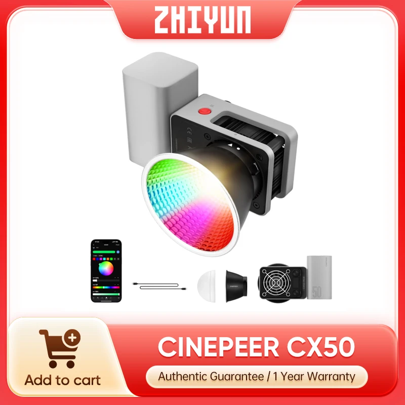 Photography Lighting Kit Portable - Zhiyun CINEPEER CX50 RGB Lampa Wideo