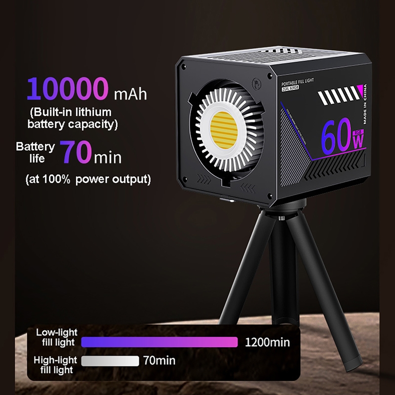 Lampa wideo RGB 60W, przenośna – Photography Lighting And Background recenzja i cena